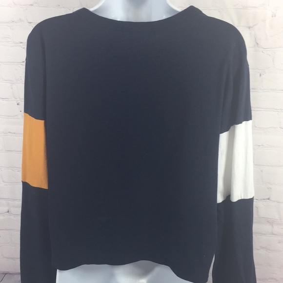 Gaze Cropped Long Sleeve Blocked Color Top Size L - Picture 3 of 7